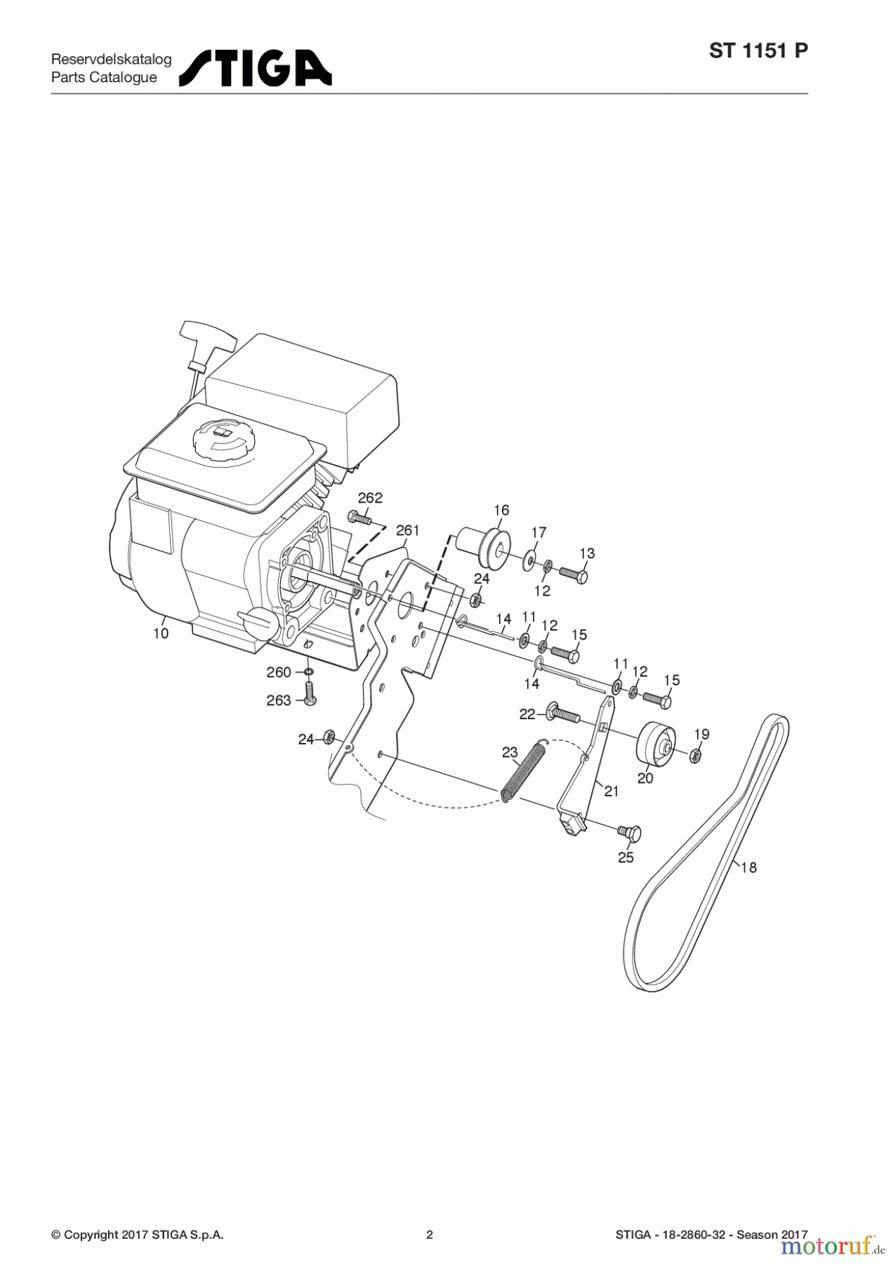 Stiga Schneefräsen Baujahr 2017 Schneefräsen Benzin 2017 ST 1151 P 18-2860-32 - Season 2017 Engine