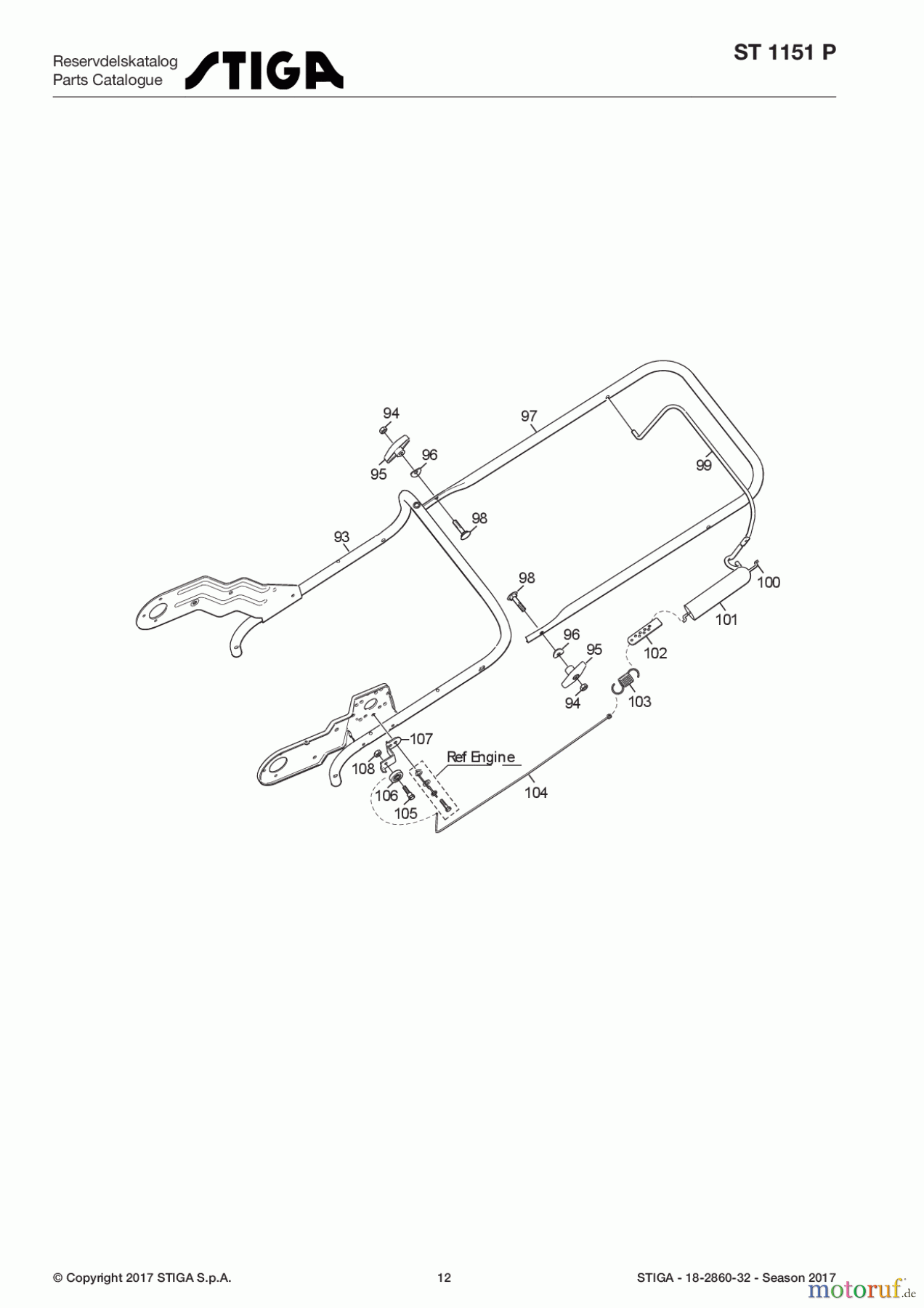 Stiga Schneefräsen Baujahr 2017 Schneefräsen Benzin 2017 ST 1151 P 18-2860-32 - Season 2017 Handle