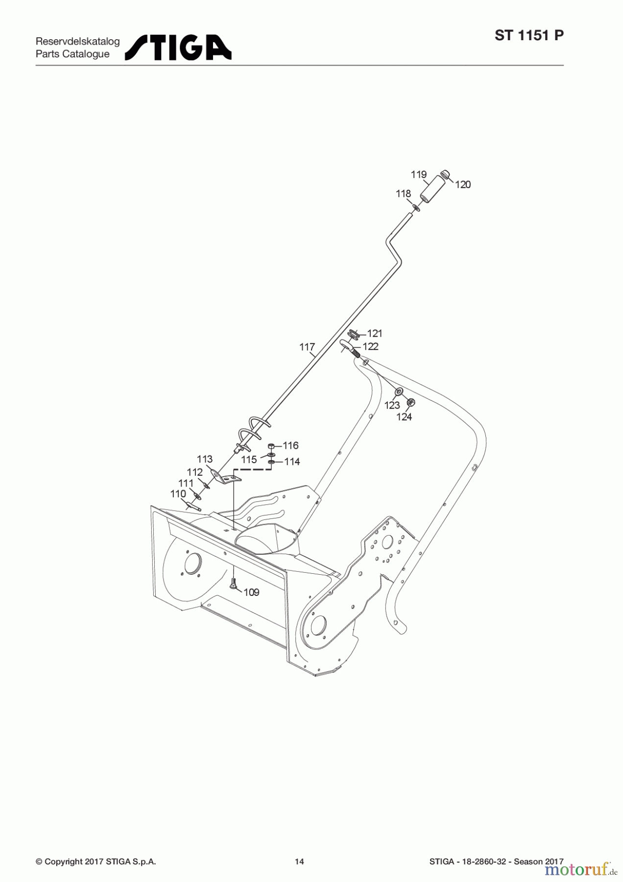 Stiga Schneefräsen Baujahr 2017 Schneefräsen Benzin 2017 ST 1151 P 18-2860-32 - Season 2017 Chute rotation