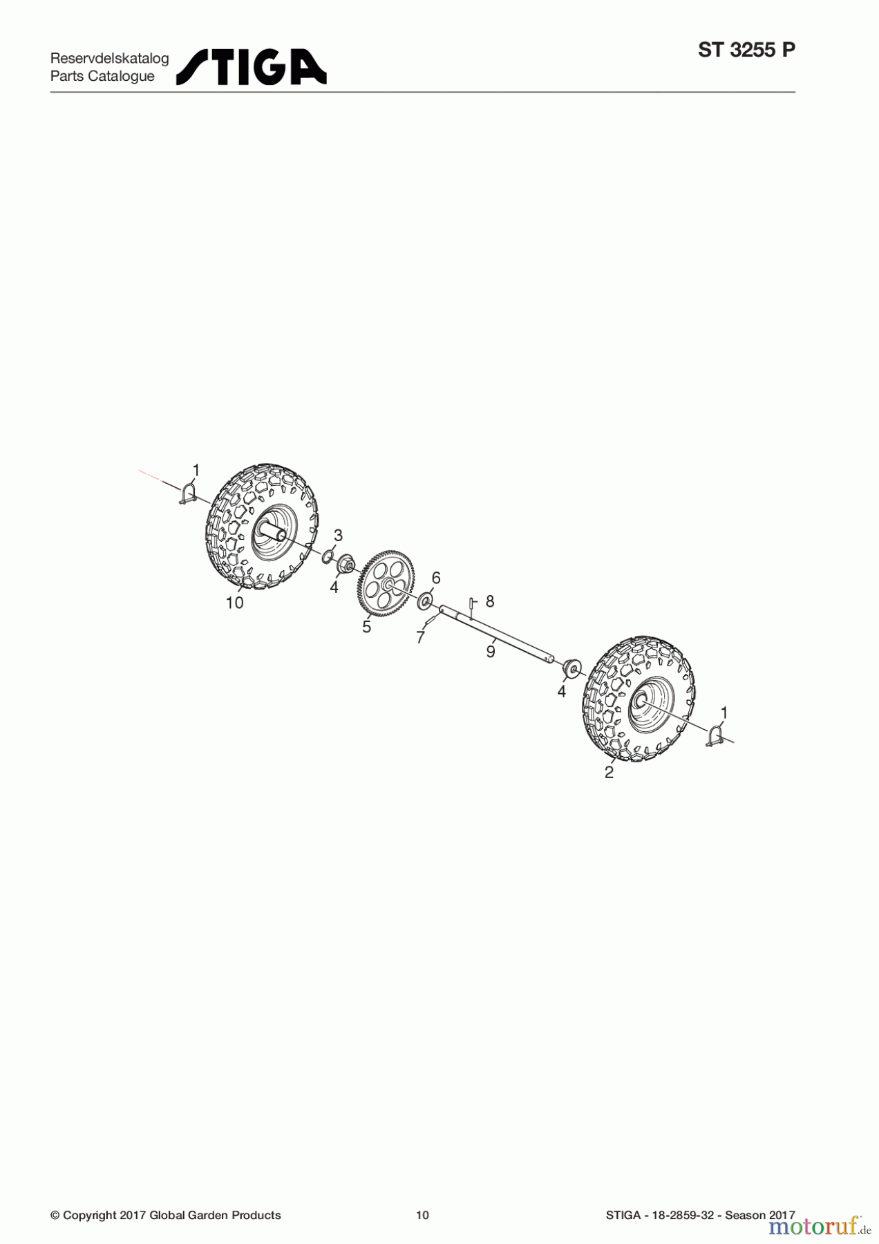 Stiga Schneefräsen Baujahr 2017 Schneefräsen Benzin 2017 ST 3255 P 18-2859-32 - Season 2017 Wheel