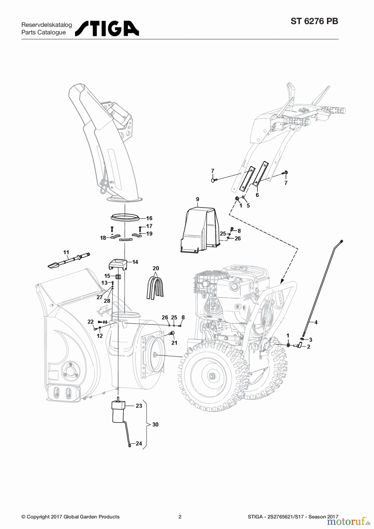 Stiga Schneefräsen Baujahr 2017 Schneefräsen Benzin 2017 ST 6276 PB 2S2765621/S17 - Season 2017 Body