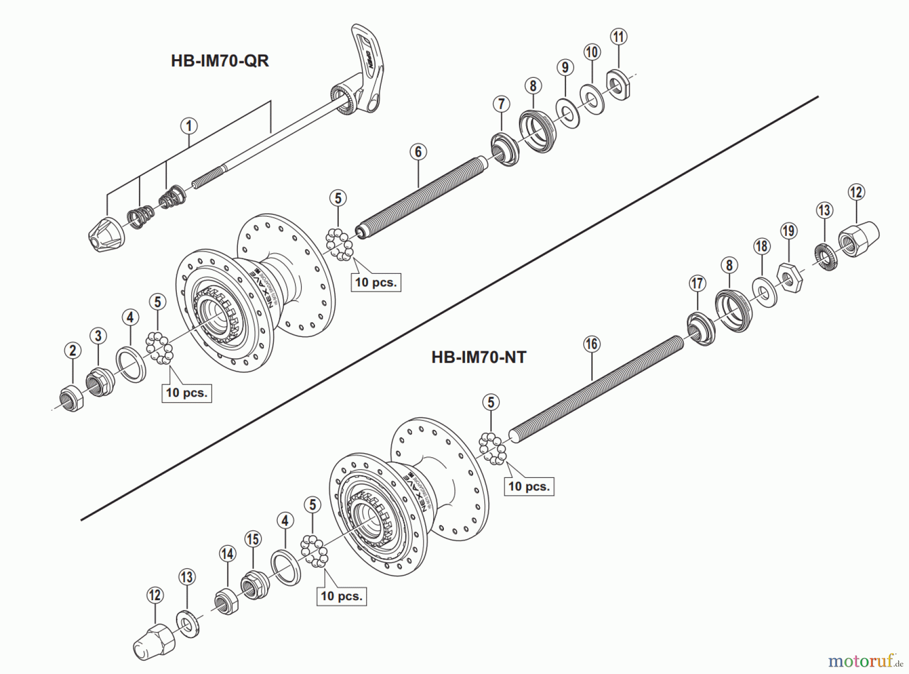 Shimano HB Hub - Vordere Nabe HB-IM70 NEXAVE Front Hub