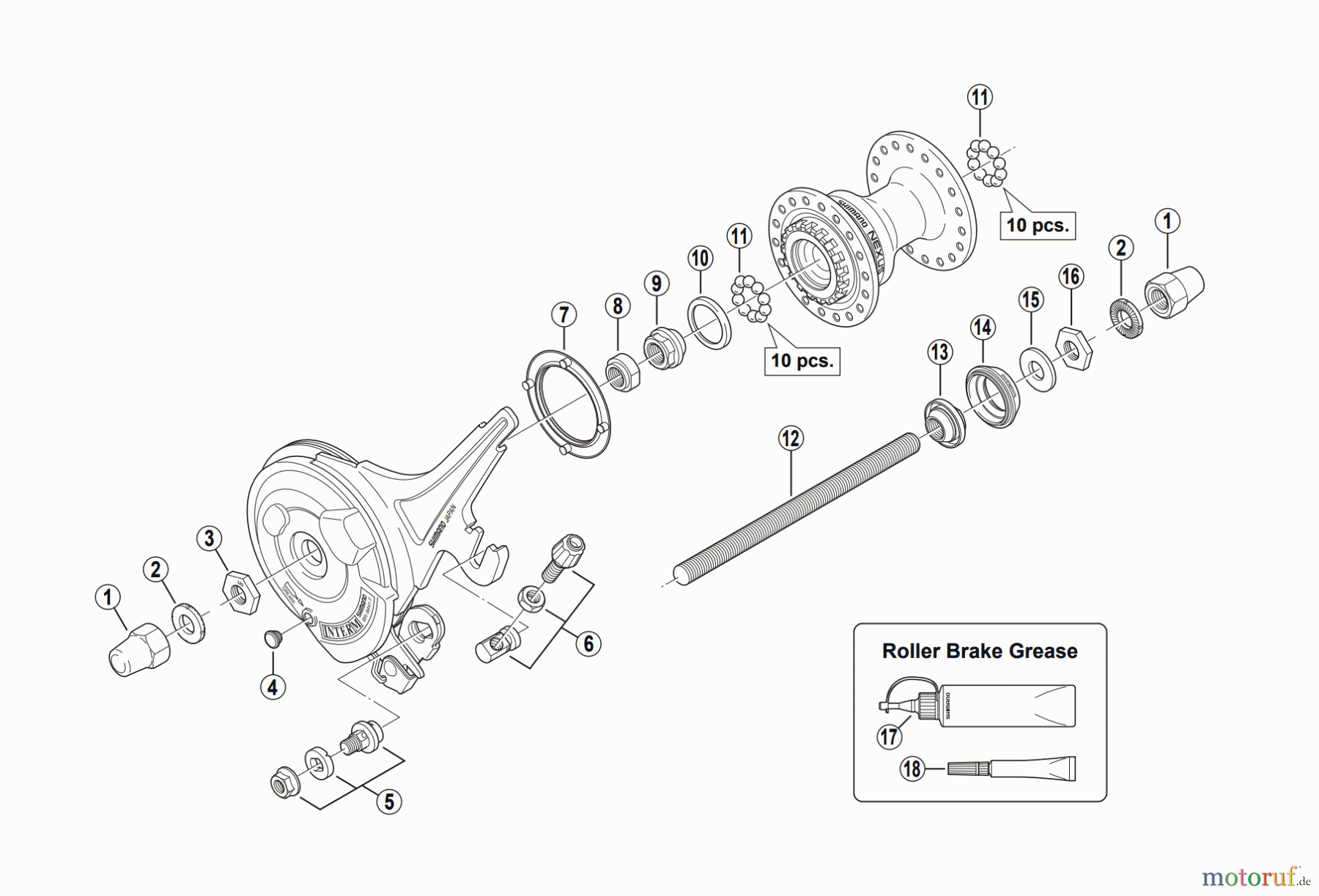 Shimano HB Hub - Vordere Nabe HB-IM40 Vorderradnabe (Rollenbremse)