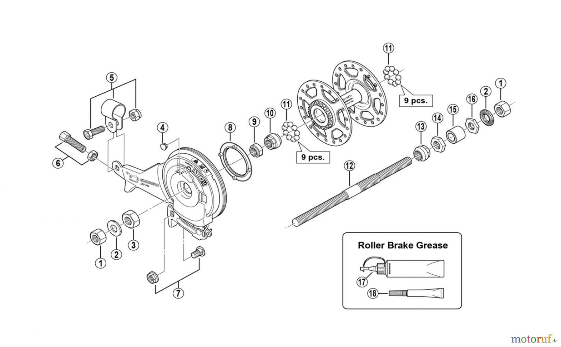 Shimano RH Rollerbrake Hub - Rollenbremse/Nabe RH-IM11