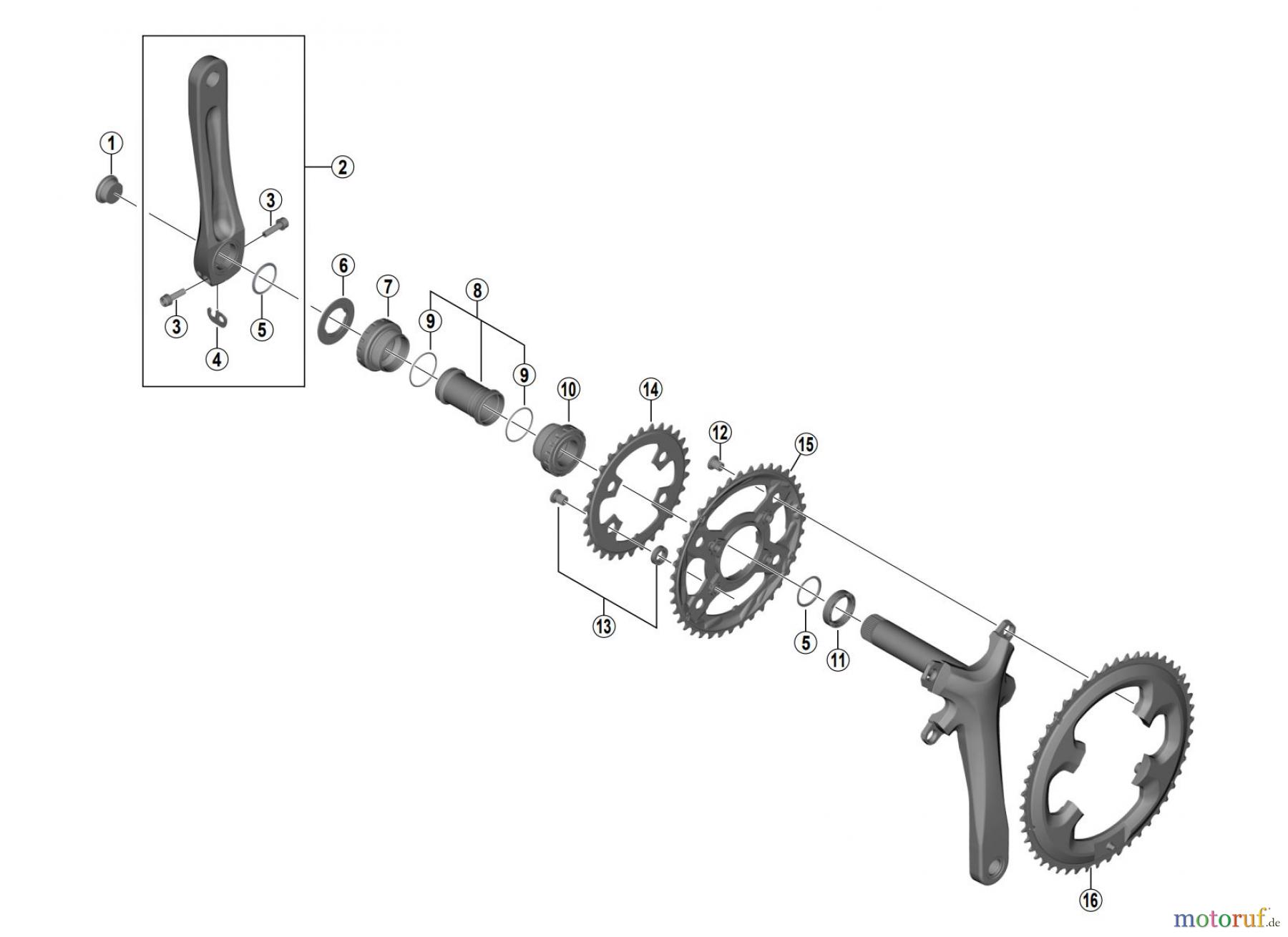 Shimano FC Front Chainwheel - Kurbelsatz, Vorderes Kettenblatt FC-4703 TIAGRA Crankset