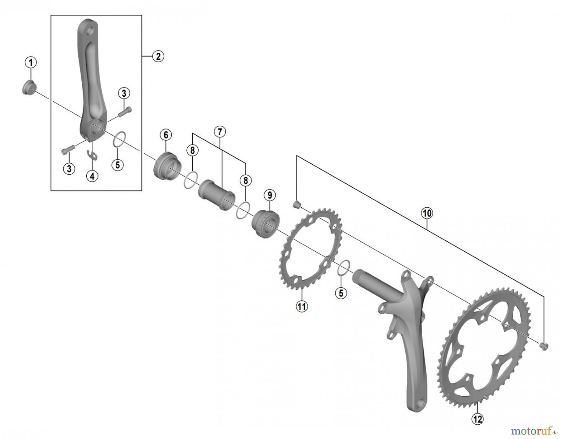 Shimano FC Front Chainwheel - Kurbelsatz, Vorderes Kettenblatt FC-RS400 Crankset
