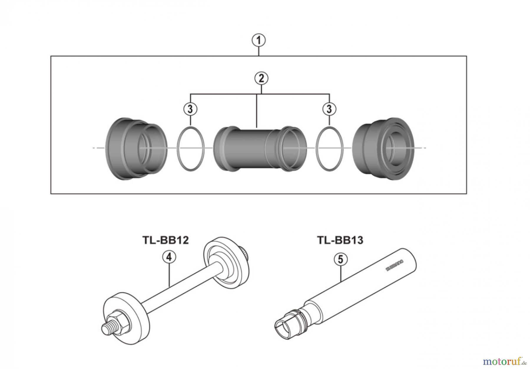 Shimano SM Smallparts - Kleinteile, RT, BT, BB, CD SM-BB72-41B Bottom Bracket for Press-Fit