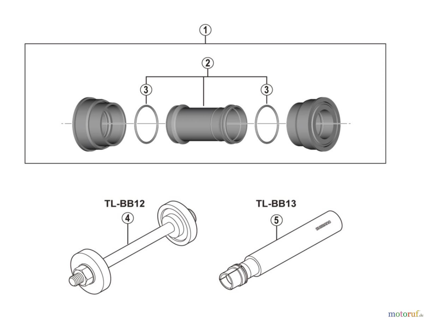 Shimano SM Smallparts - Kleinteile, RT, BT, BB, CD BB-RS500-PB Bottom Bracket for Press-Fit
