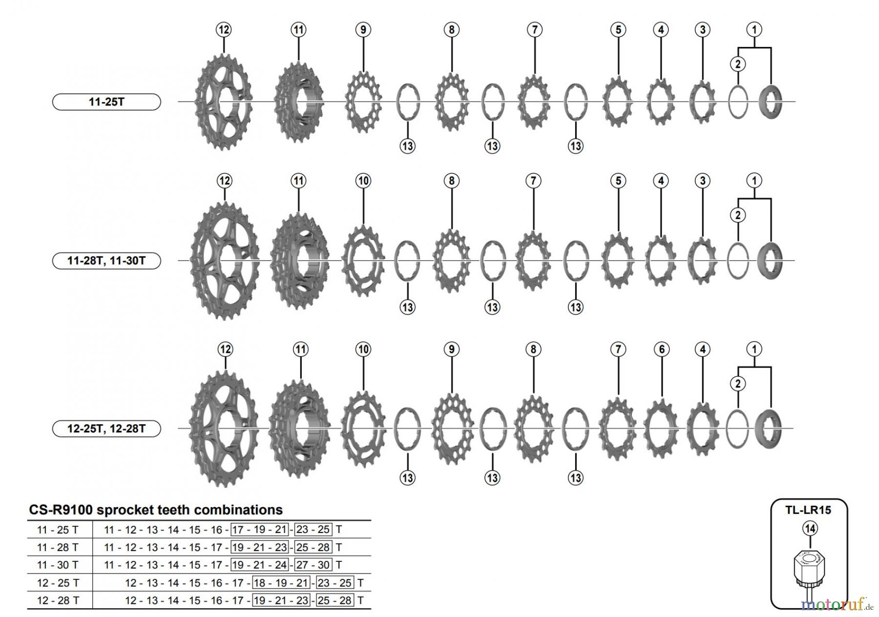 Shimano CS Cassette / Zahnkranz CS-R9100 DURA-ACE Cassette Sprocket 11-speed