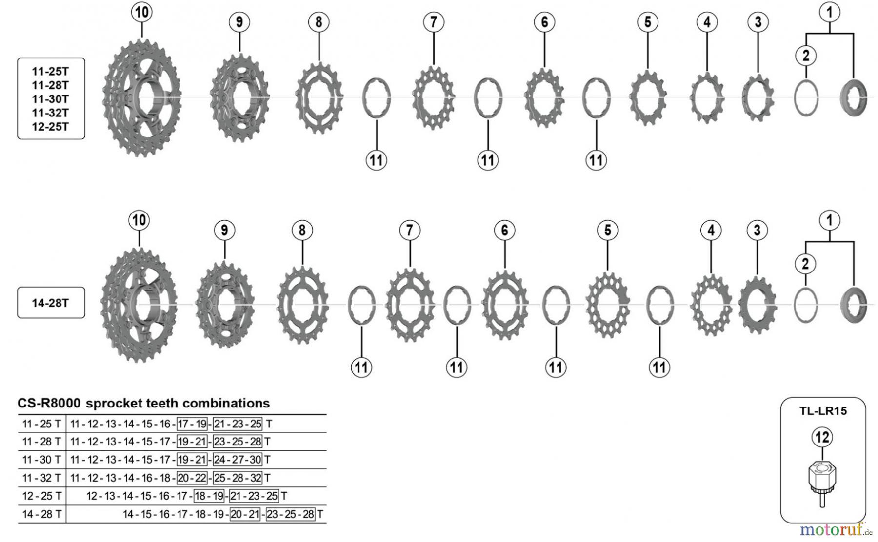 Shimano CS Cassette / Zahnkranz CS-R8000 ULTEGRA Cassette Sprocket 11-speed
