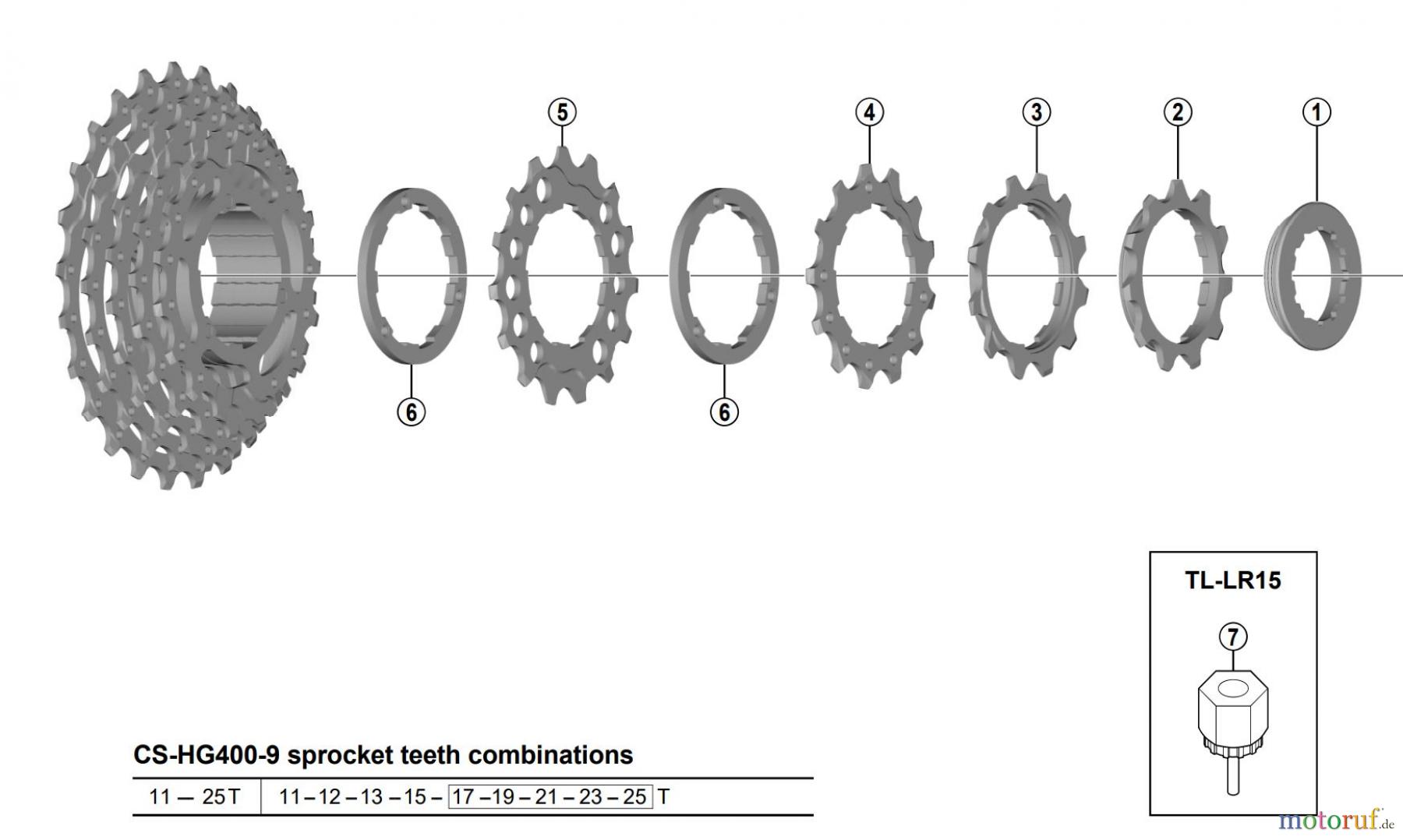 Shimano CS Cassette / Zahnkranz CS-HG400-9 (-3988) Cassette Sprocket