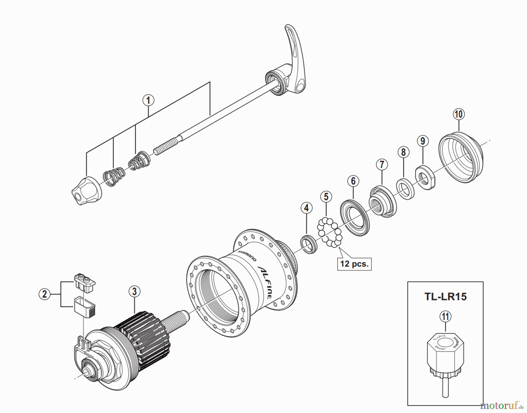 Shimano DH Dynamo Hub - Nabendynamo DH-S701 ALFINE Hub Dynamo