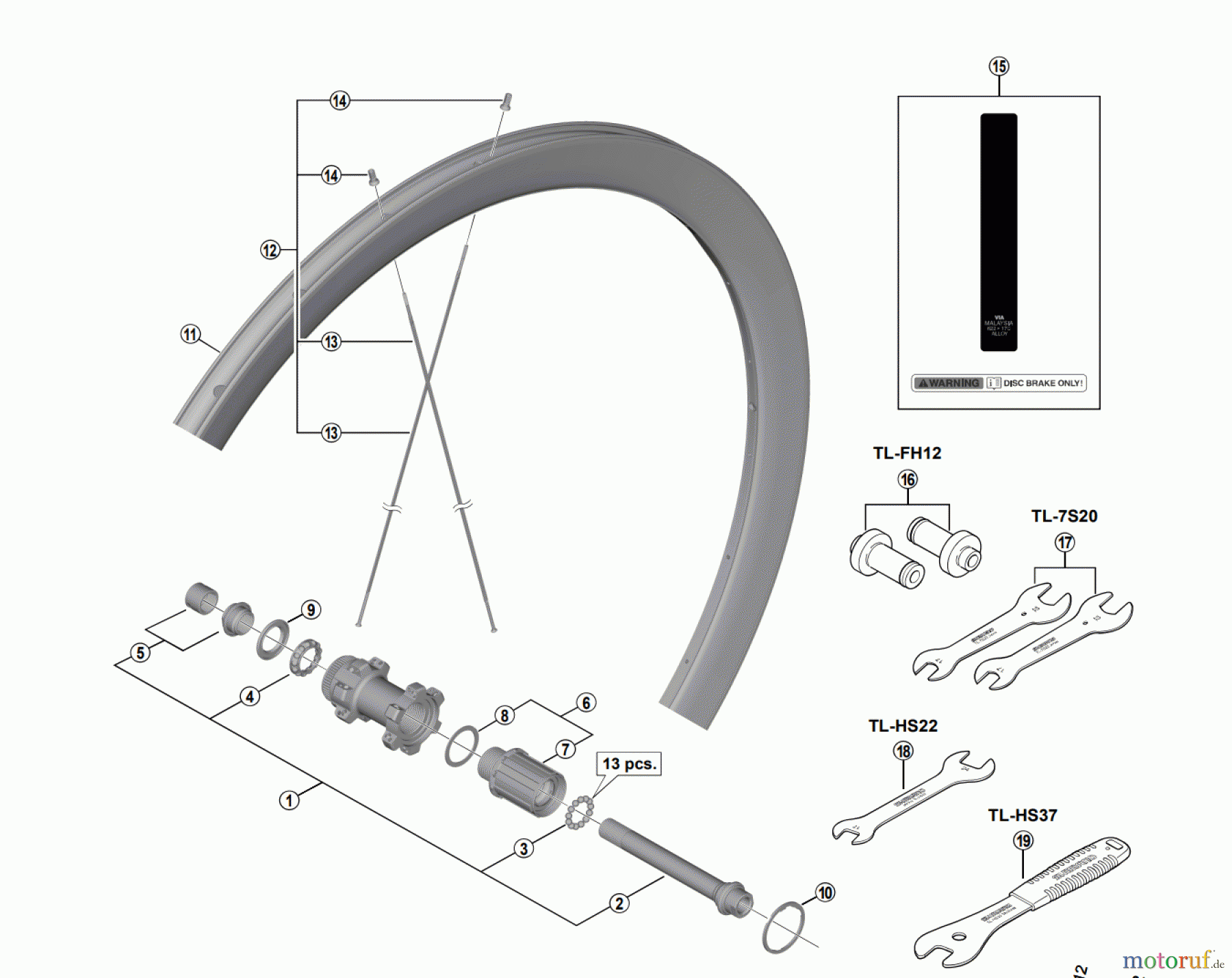 Shimano WH Wheels - Laufräder WH-U5000-R12 METREA Rear Wheel