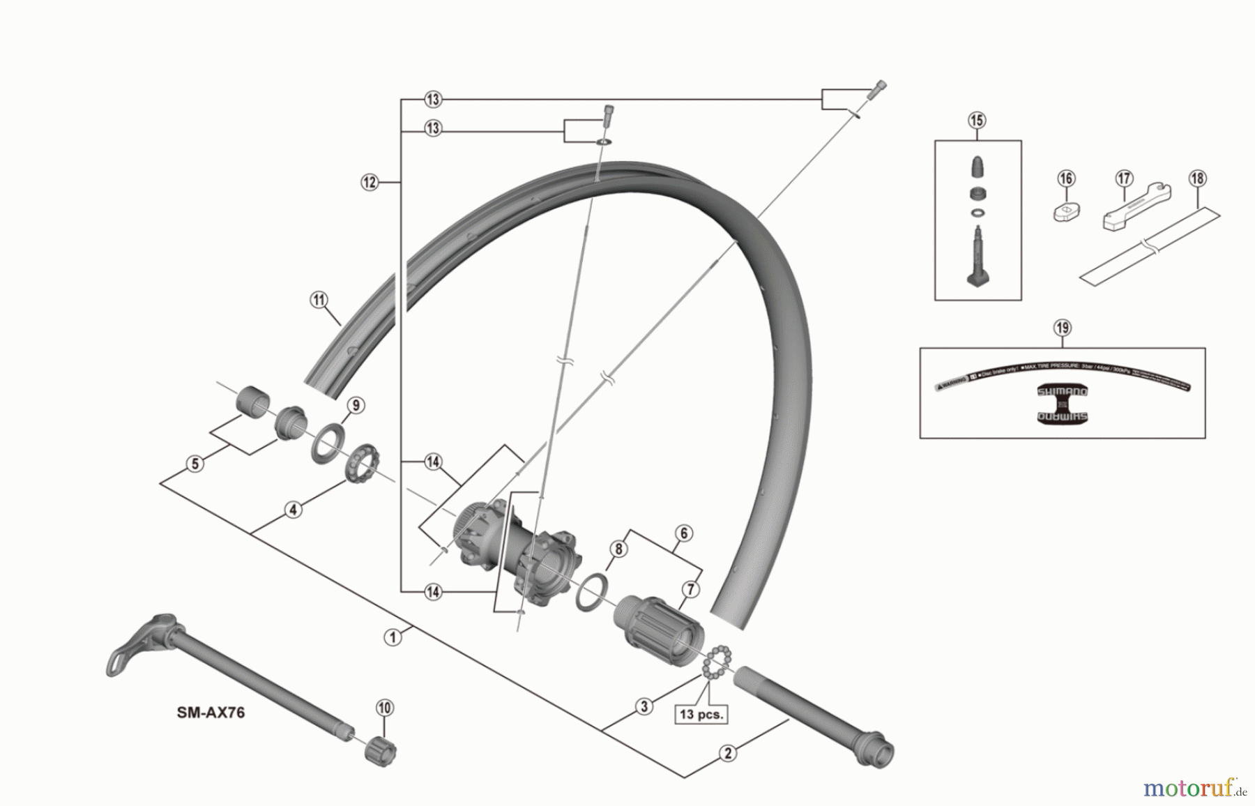Shimano WH Wheels - Laufräder WH-M8020-TL-R12-275 DEORE XT Rear Wheel (8/9/10/MTB 11-speed)