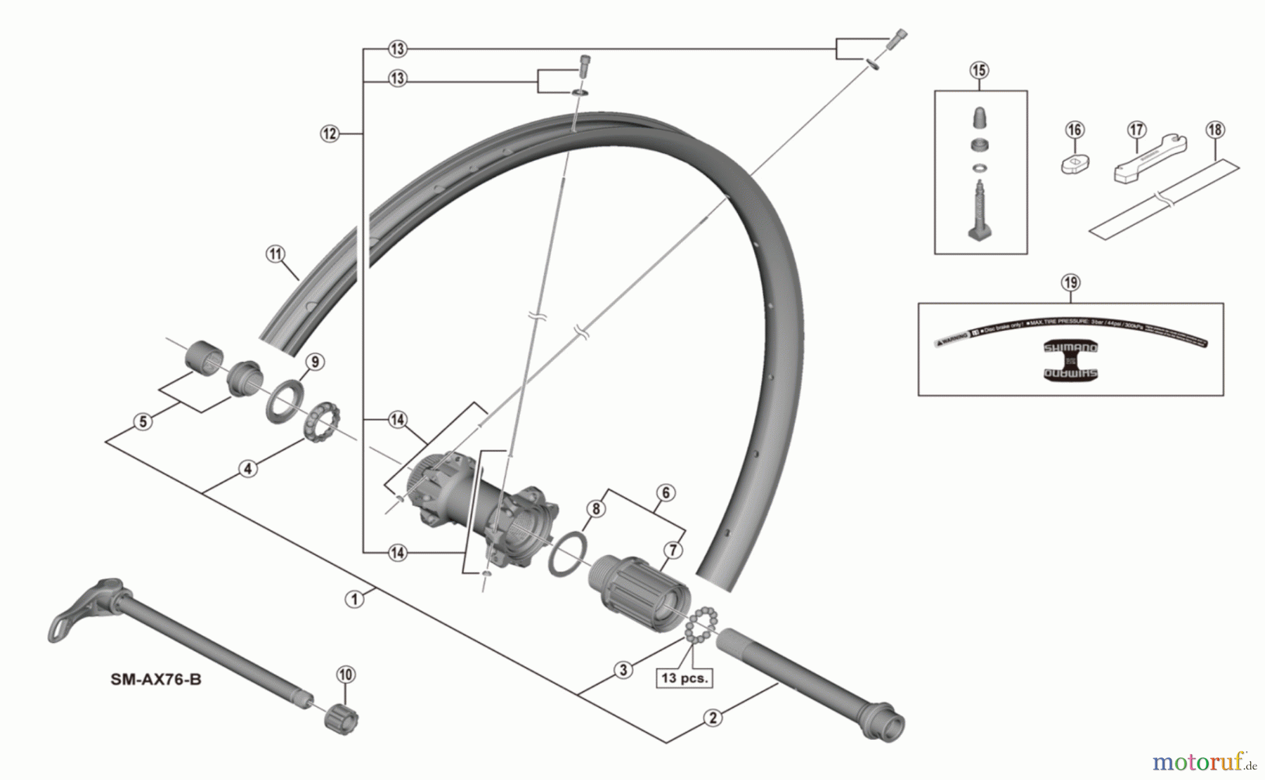 Shimano WH Wheels - Laufräder WH-M8020-TL-R12-B-275
