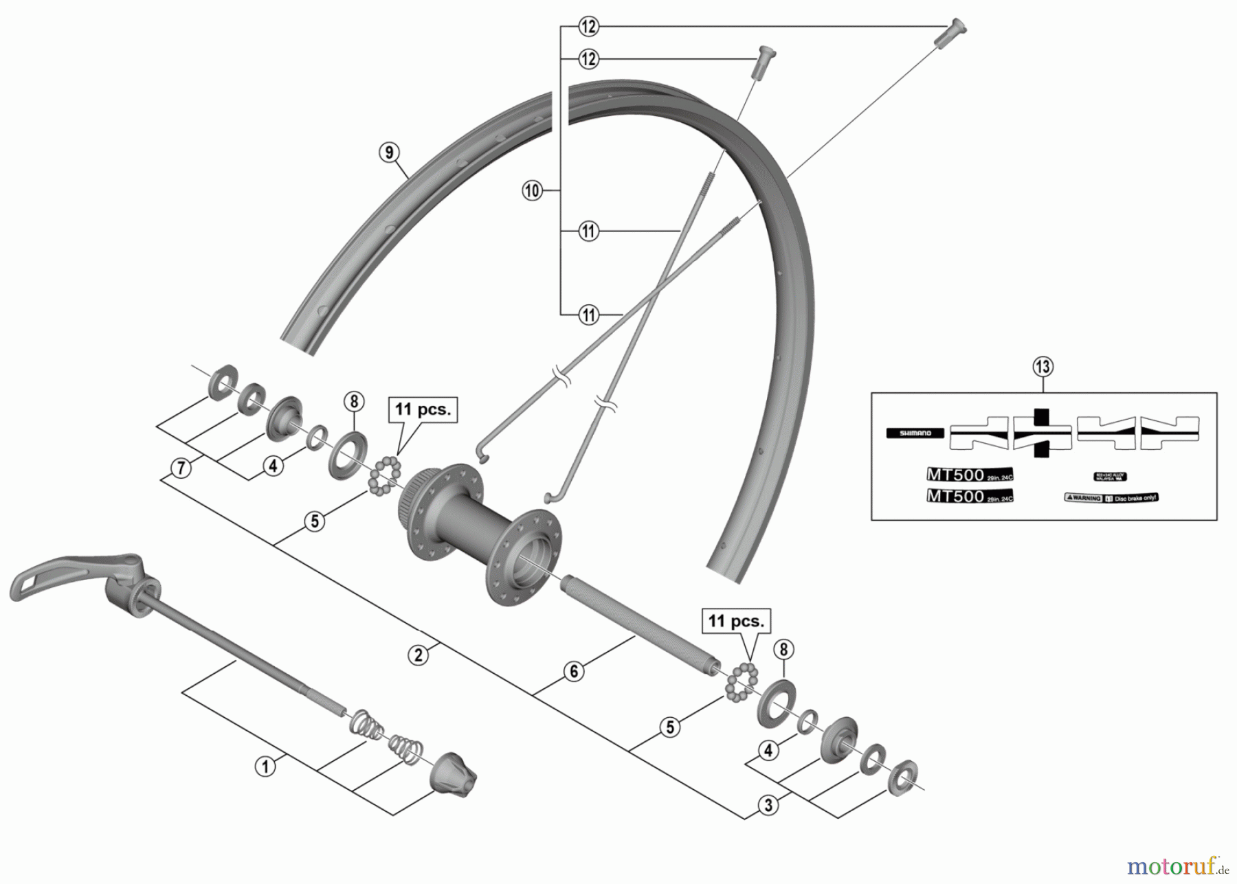 Shimano WH Wheels - Laufräder WH-MT500-CL-F-29 Front Wheel