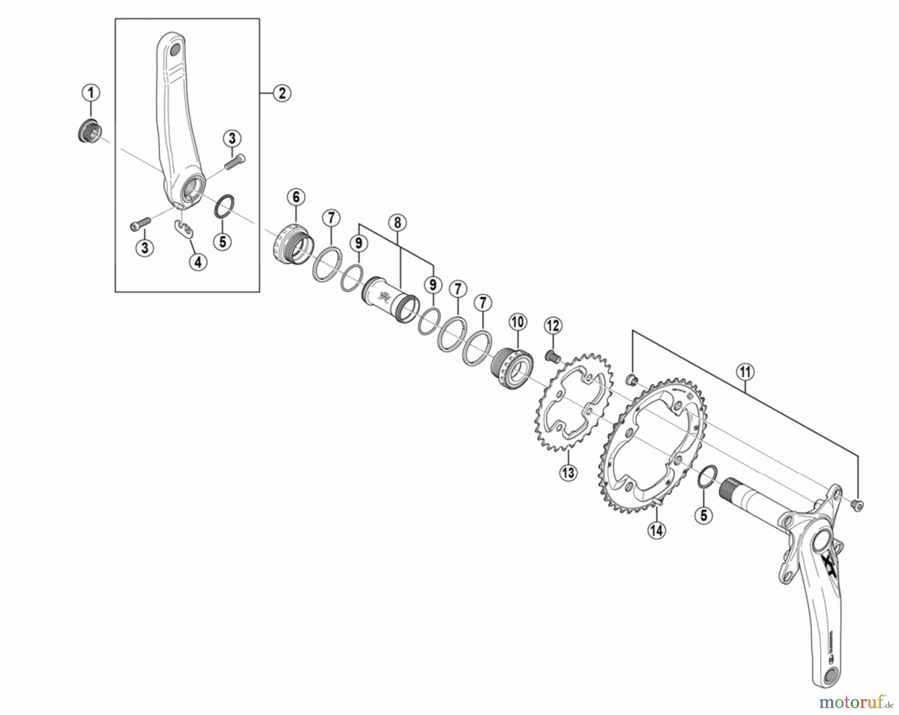 Shimano FC Front Chainwheel - Kurbelsatz, Vorderes Kettenblatt FC-M785 DEORE XT Front Chainwheel