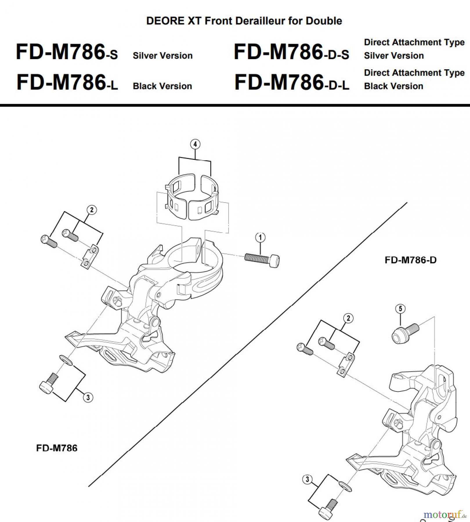 Shimano FD Front Derailleur - Umwerfer FD-M786 DEORE XT Front Derailleur for Double