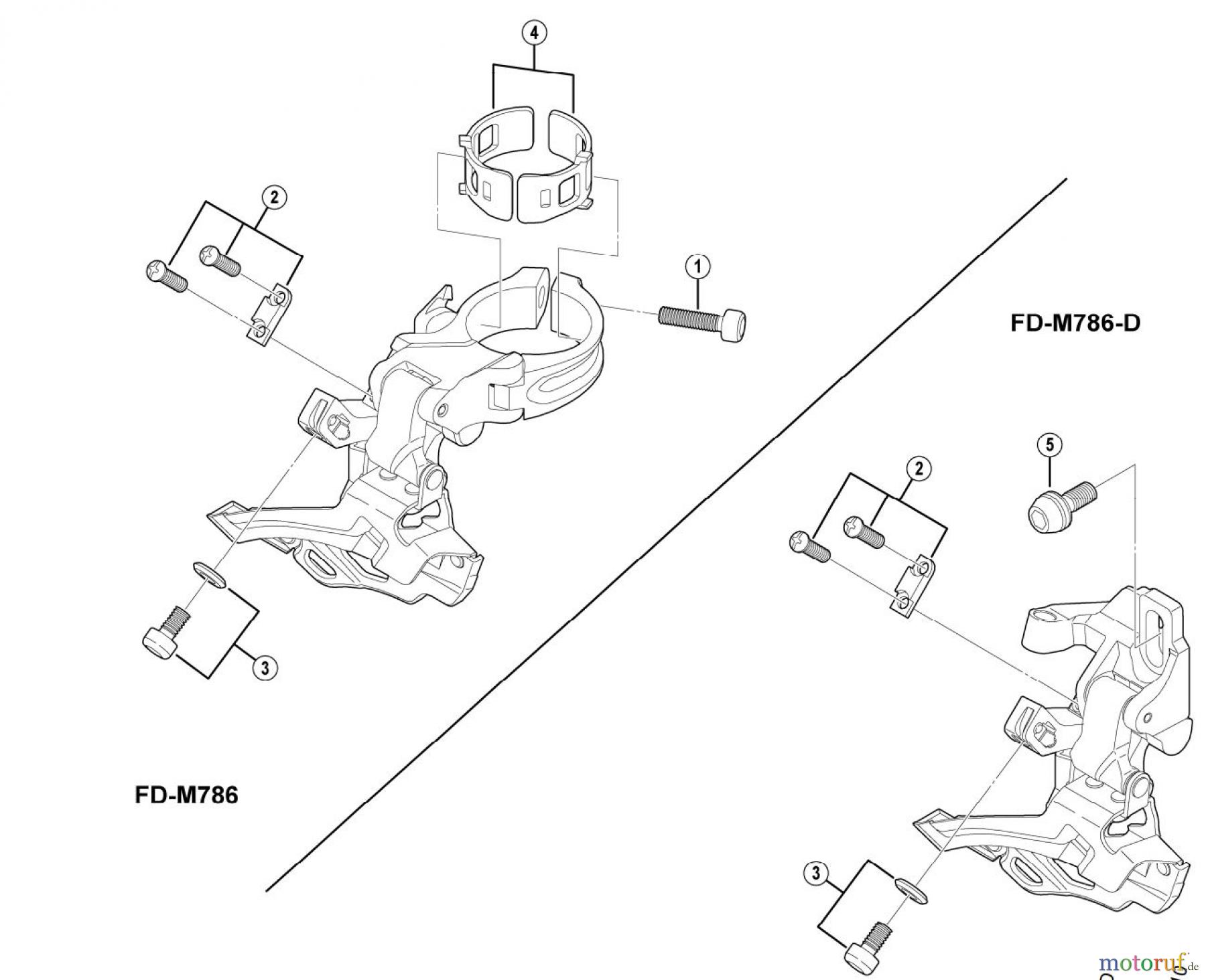 Shimano FD Front Derailleur - Umwerfer FD-M785, FD-M785-E2 DEORE XT Front Derailleur for Double