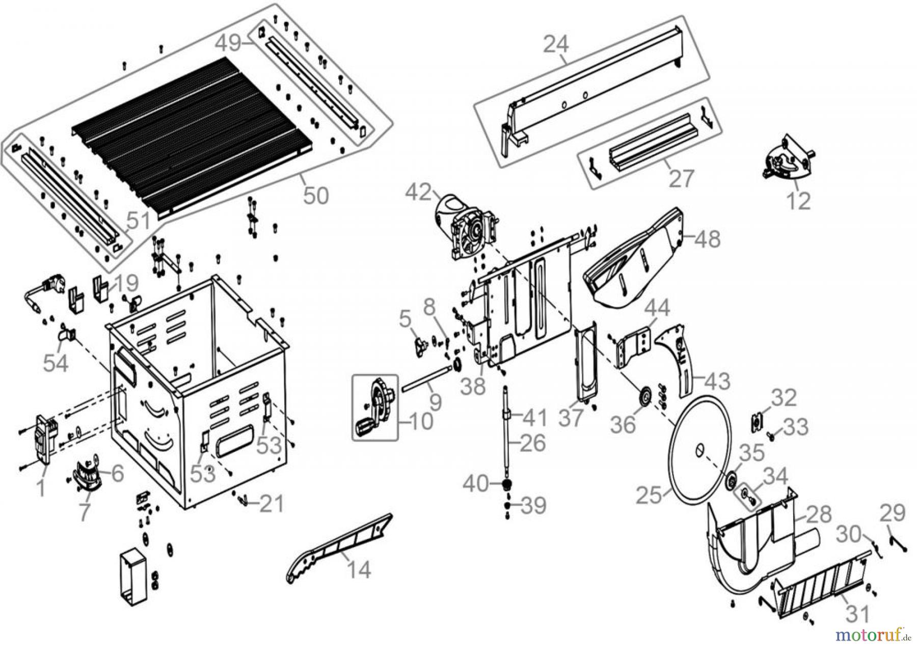 Güde Holzbearbeitung Tischkreissägen Tischkreissäge GTK 2000 A - 55605 Ersatzteileversion FSL55605-01 Seite 1