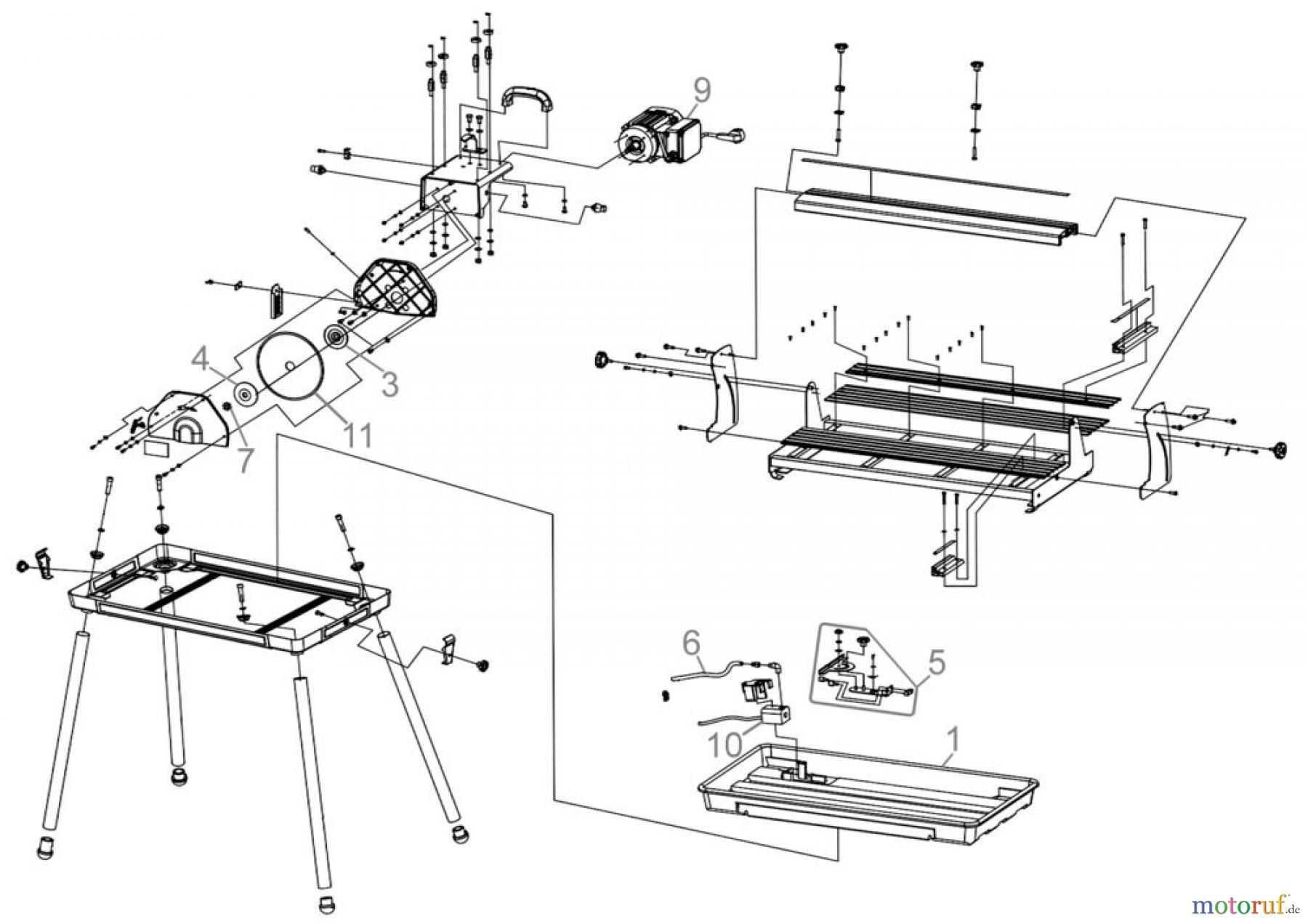  Güde Baugeräte Fliesenschneider Radialfliesenschneider RFS 200 - 55374 Ersatzteileversion  FSL55374-01