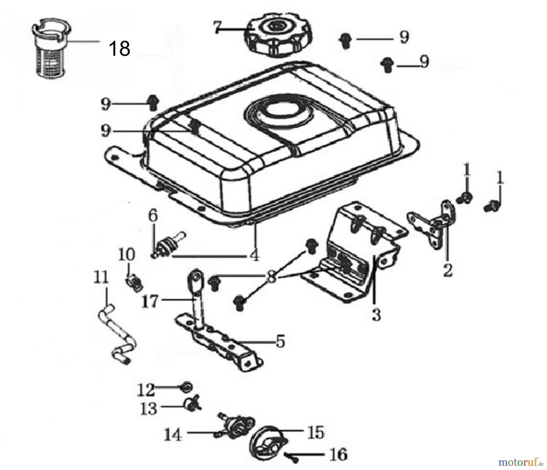 LONCIN Motoren Schneefräsen Motor LC190FDS Tank