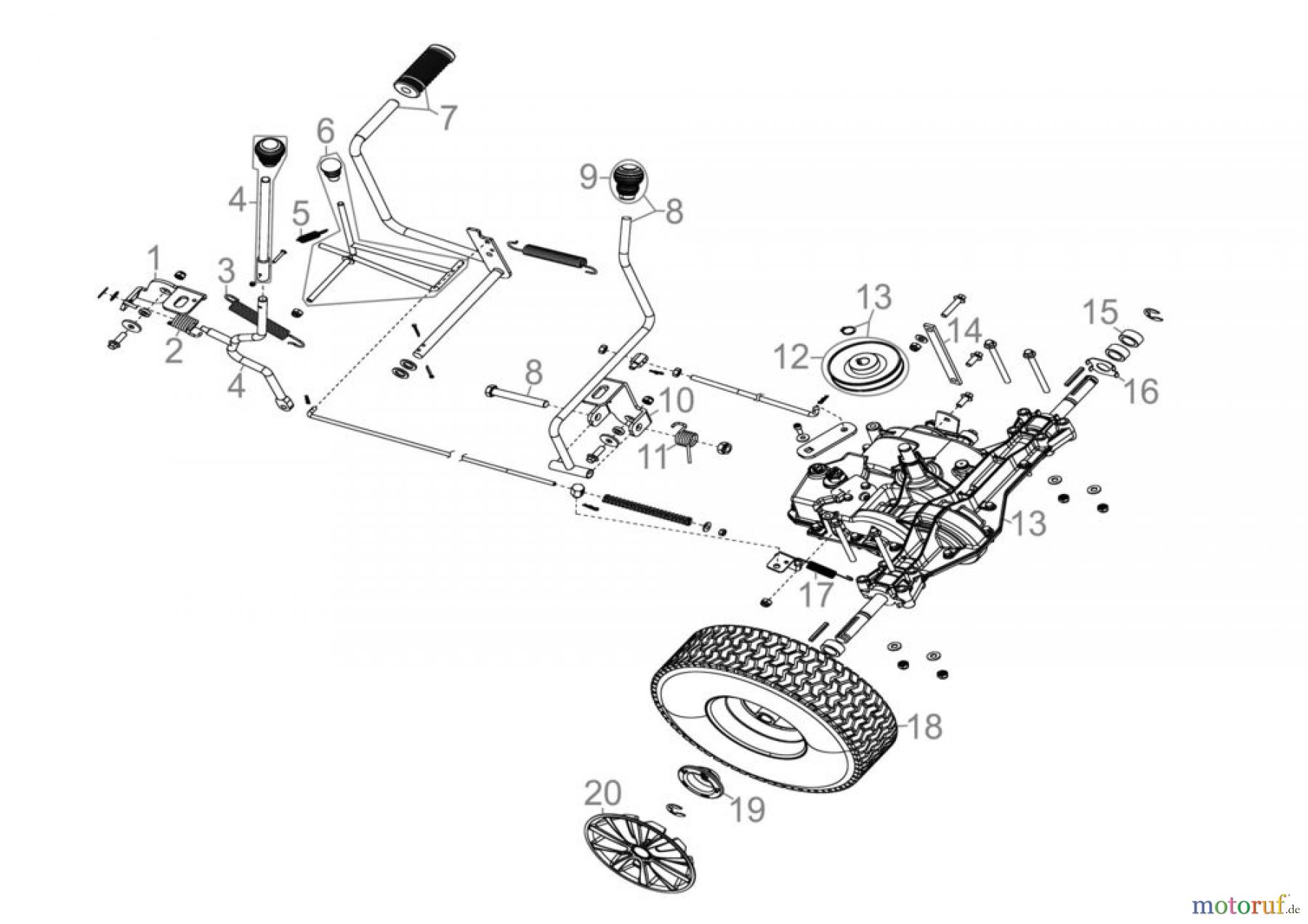  Güde Gartentechnik Rasenmäher Benzin-Rasenmäher Schnittbreite ab 50 cm AUFSITZRASENMÄHER AR 601 - 05106 Ersatzteileversion  FSL05106-01 Seite 1
