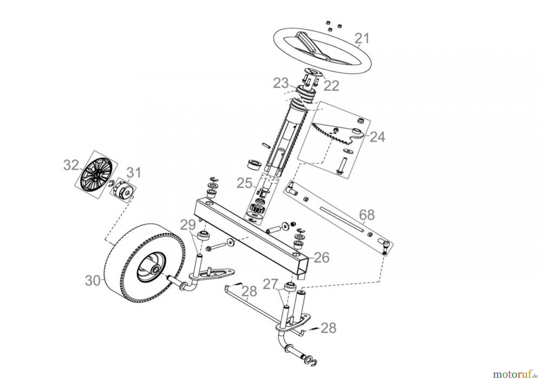  Güde Gartentechnik Rasenmäher Benzin-Rasenmäher Schnittbreite ab 50 cm AUFSITZRASENMÄHER AR 601 - 05106 Ersatzteileversion  FSL05106-01 Seite 2