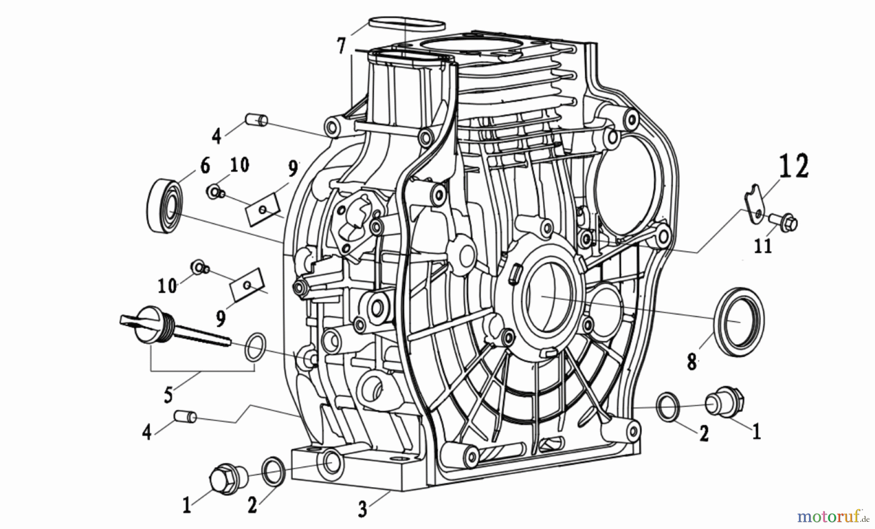 LONCIN Motoren LC178F (D), LC186F (D) Kurbelgehäuse