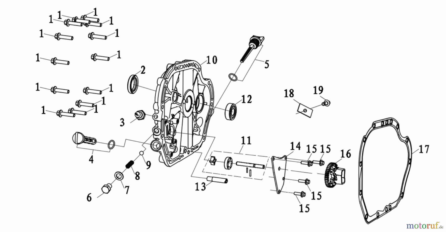 LONCIN Motoren LC178F (D), LC186F (D) Crankcase cover