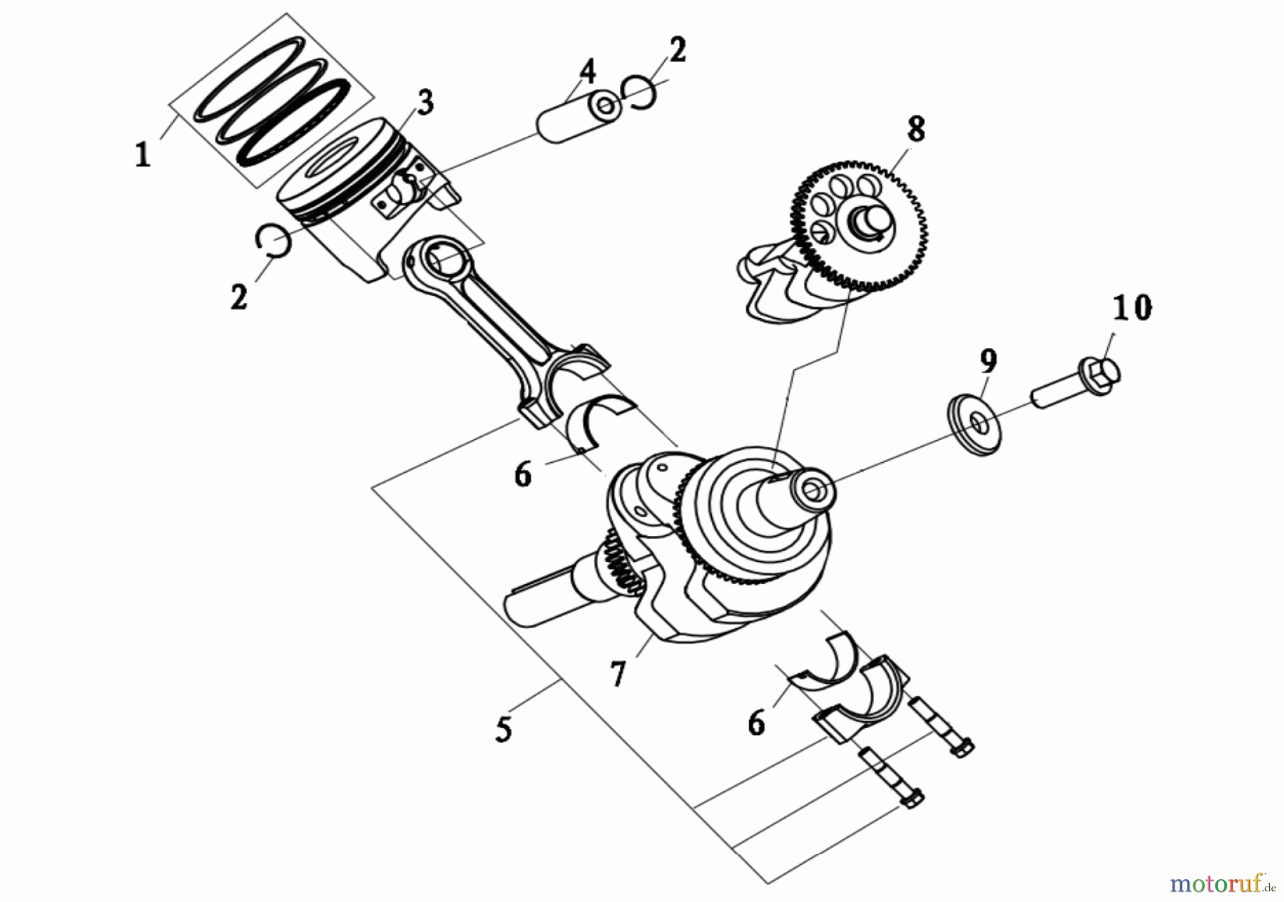 LONCIN Motoren LC178F (D), LC186F (D) Kurbelwelle, Pleuel