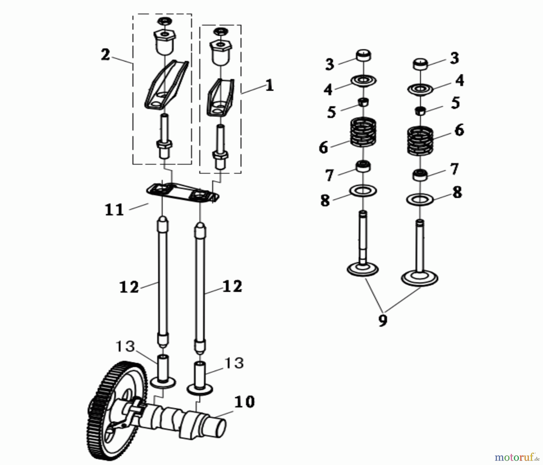 LONCIN Motoren LC178F (D), LC186F (D) Ventile, Nockenwelle LC178F, LC178F(D)