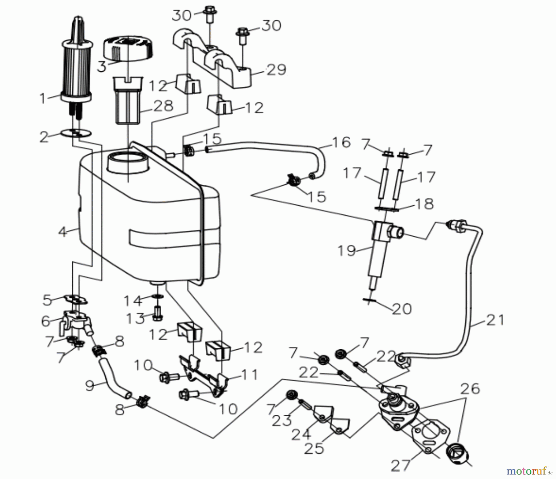 LONCIN Motoren LC178F (D), LC186F (D) Tank