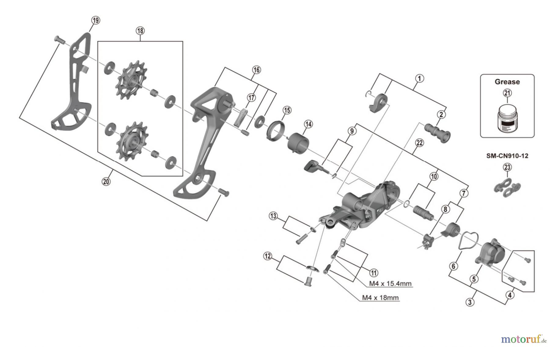 Shimano RD Rear Derailleur - Schaltwerk RD-M7100 (-SGS) SLX Schaltwerk 12-fach