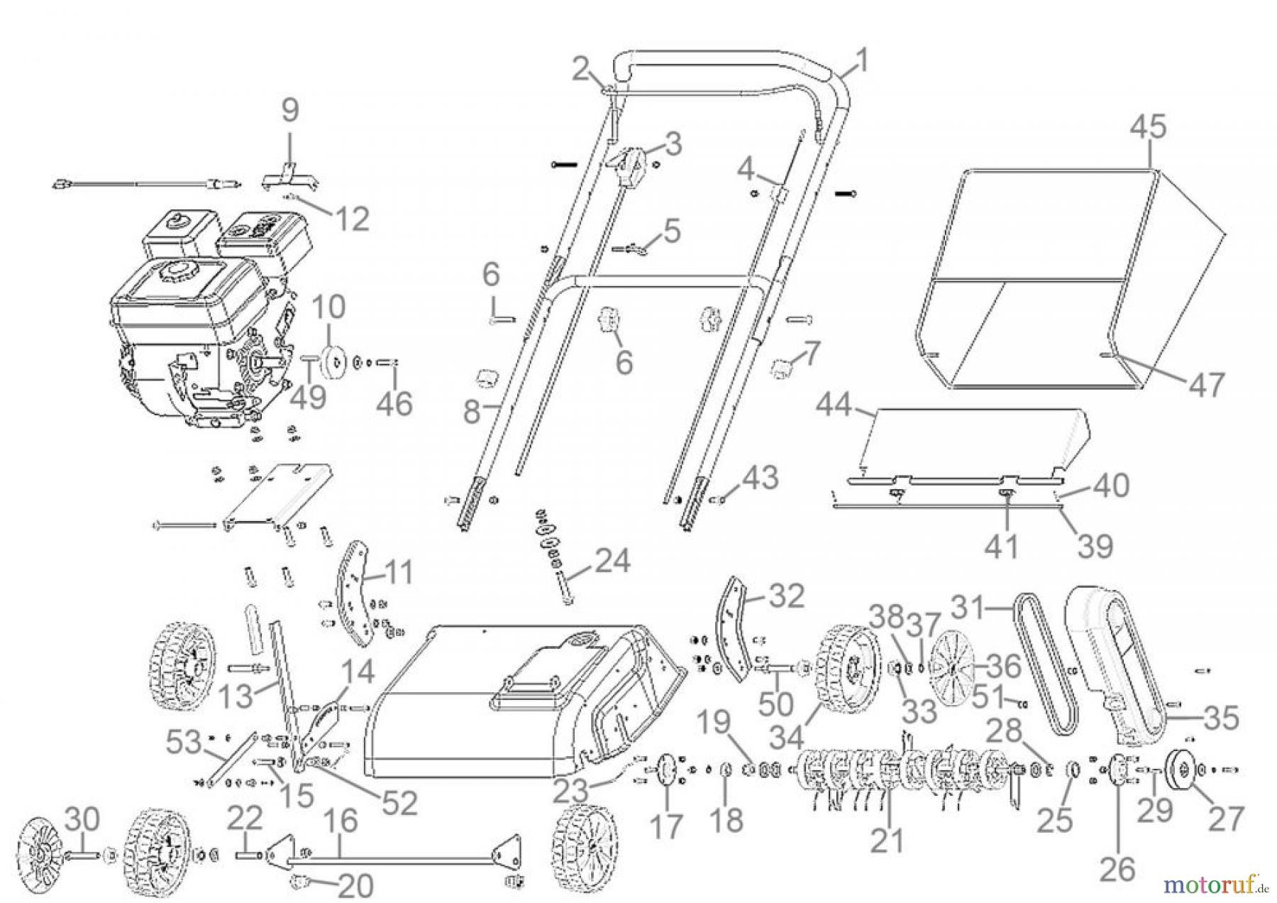 Güde Gartentechnik Vertikutierer Benzin-Vertikutierer Motor-Vertikutierer GV 4000 B - 95137 Ersatzteileversion FSL95137-02 Seite 1