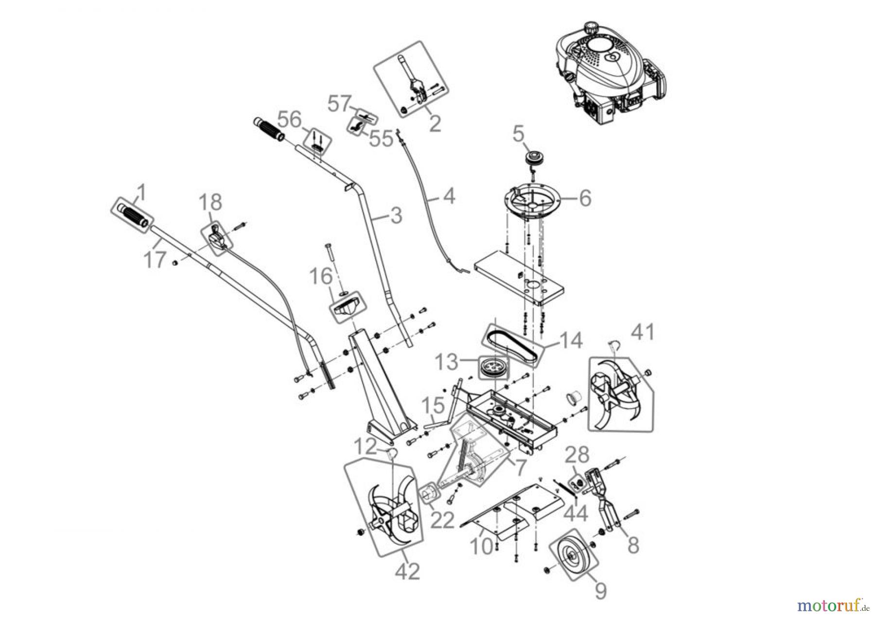Güde Gartentechnik Gartenfräsen Benzin-Fräsen GARTENFRÄSE GF 381 Art.-Nr.: 94366 Ersatzteileversion FSL94366-01 Seite 1
