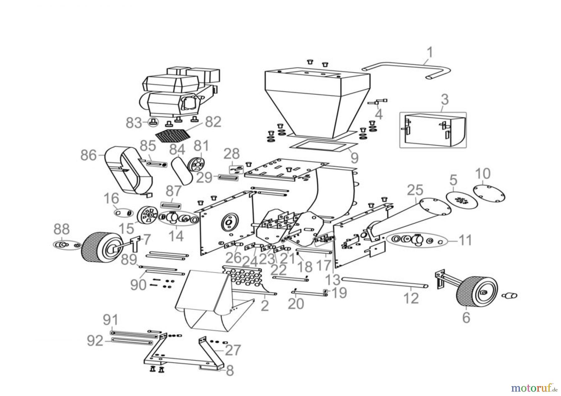 Güde Gartentechnik Häcksler Benzin-Häcksler BENZIN-GARTENHÄCKSLER GH 650 B - 94360 Ersatzteileversion FSL94360-04 Seite 1