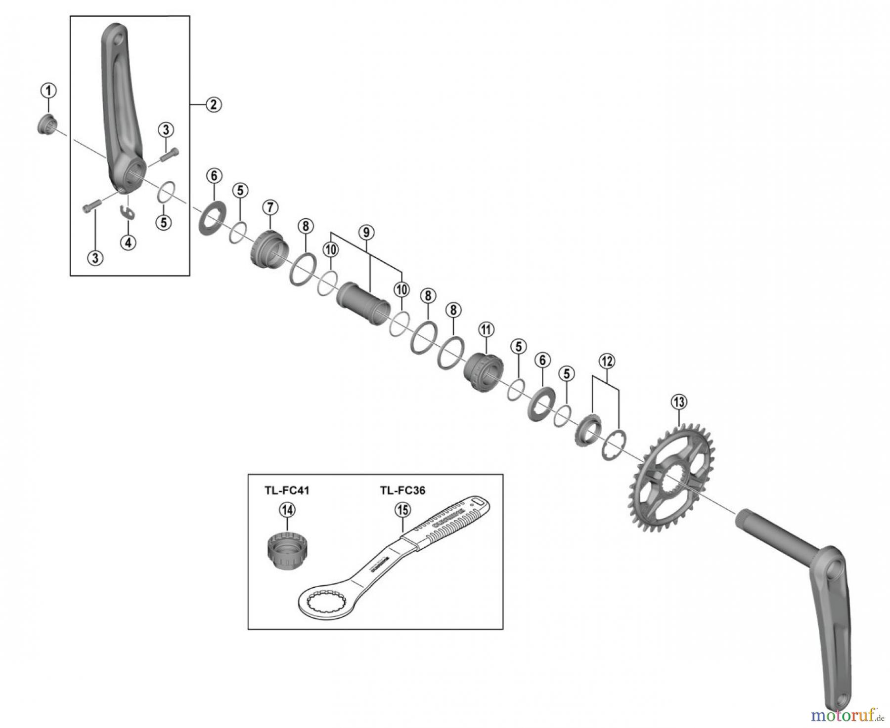 Shimano FC Front Chainwheel - Kurbelsatz, Vorderes Kettenblatt FC-M6120 DEORE Crankset
