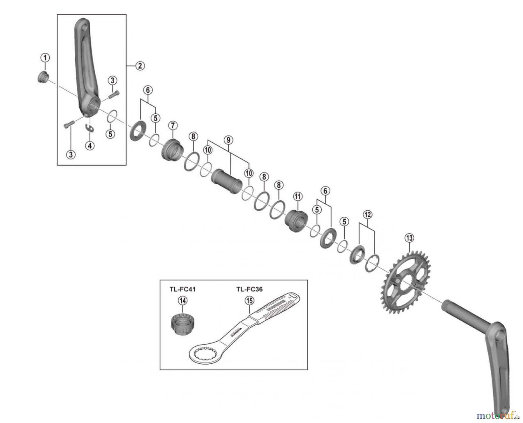 Shimano FC Front Chainwheel - Kurbelsatz, Vorderes Kettenblatt FC-M6130-1 Deore Kurbelgarnitur 12-Fach