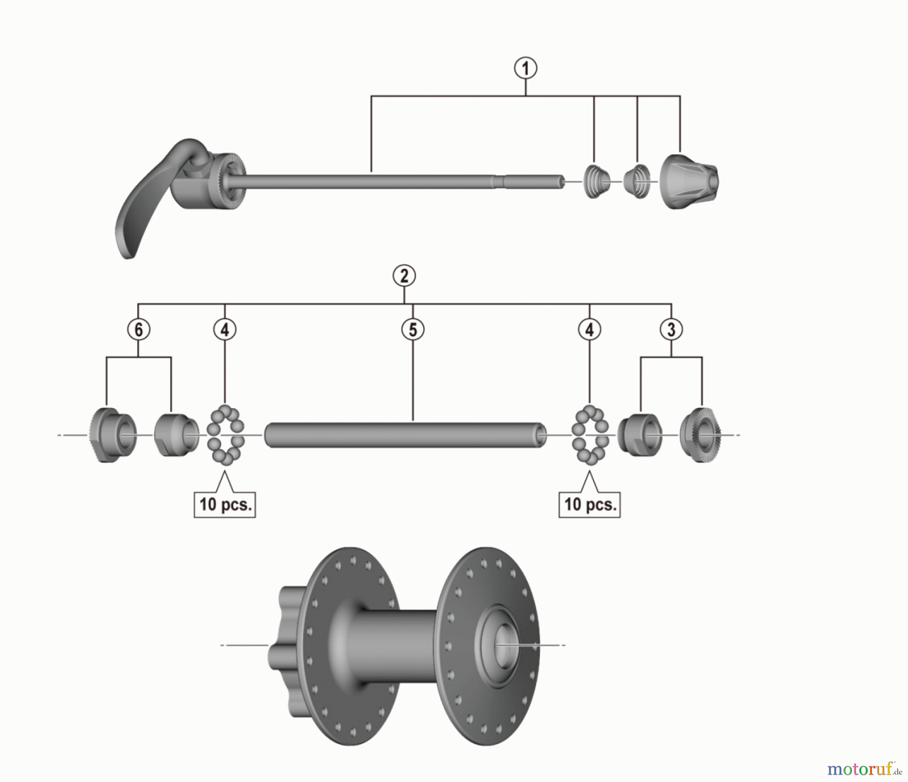 Shimano HB Hub - Vordere Nabe HB-TX506 Tourney TX Vorderradnabe