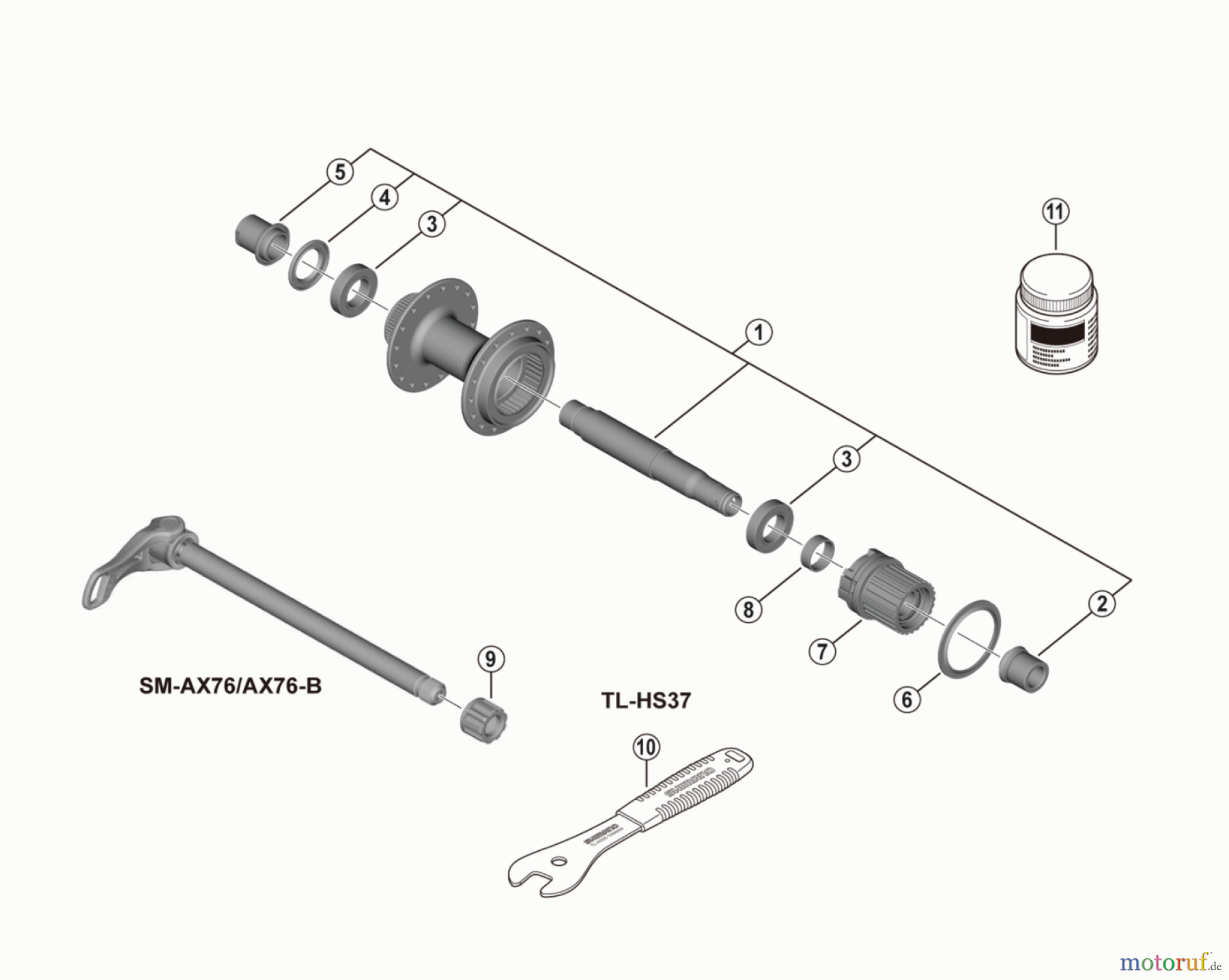 Shimano FH Free Hub - Freilaufnabe FH-MT410 Hinterradnabe