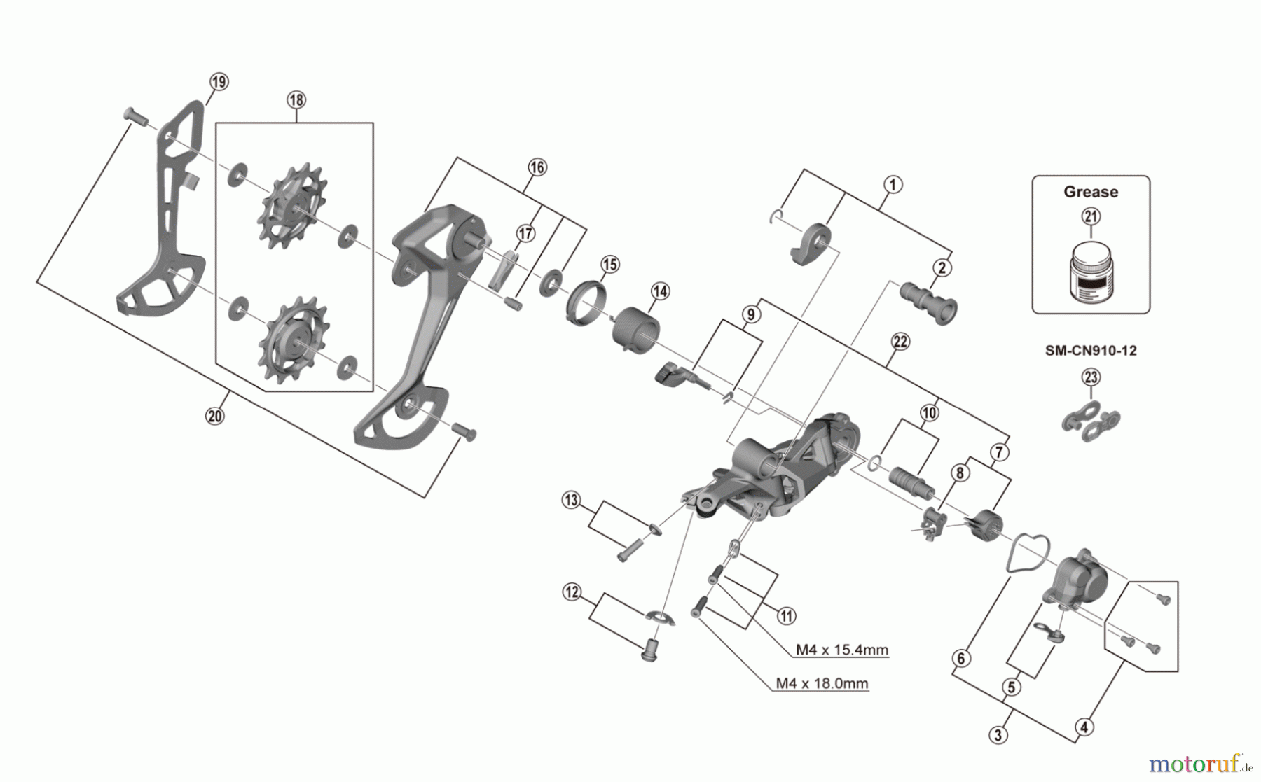 Shimano RD Rear Derailleur - Schaltwerk RD-M8100-SGS (-4518A) 12-speed DEORE XT Rear Derailleur