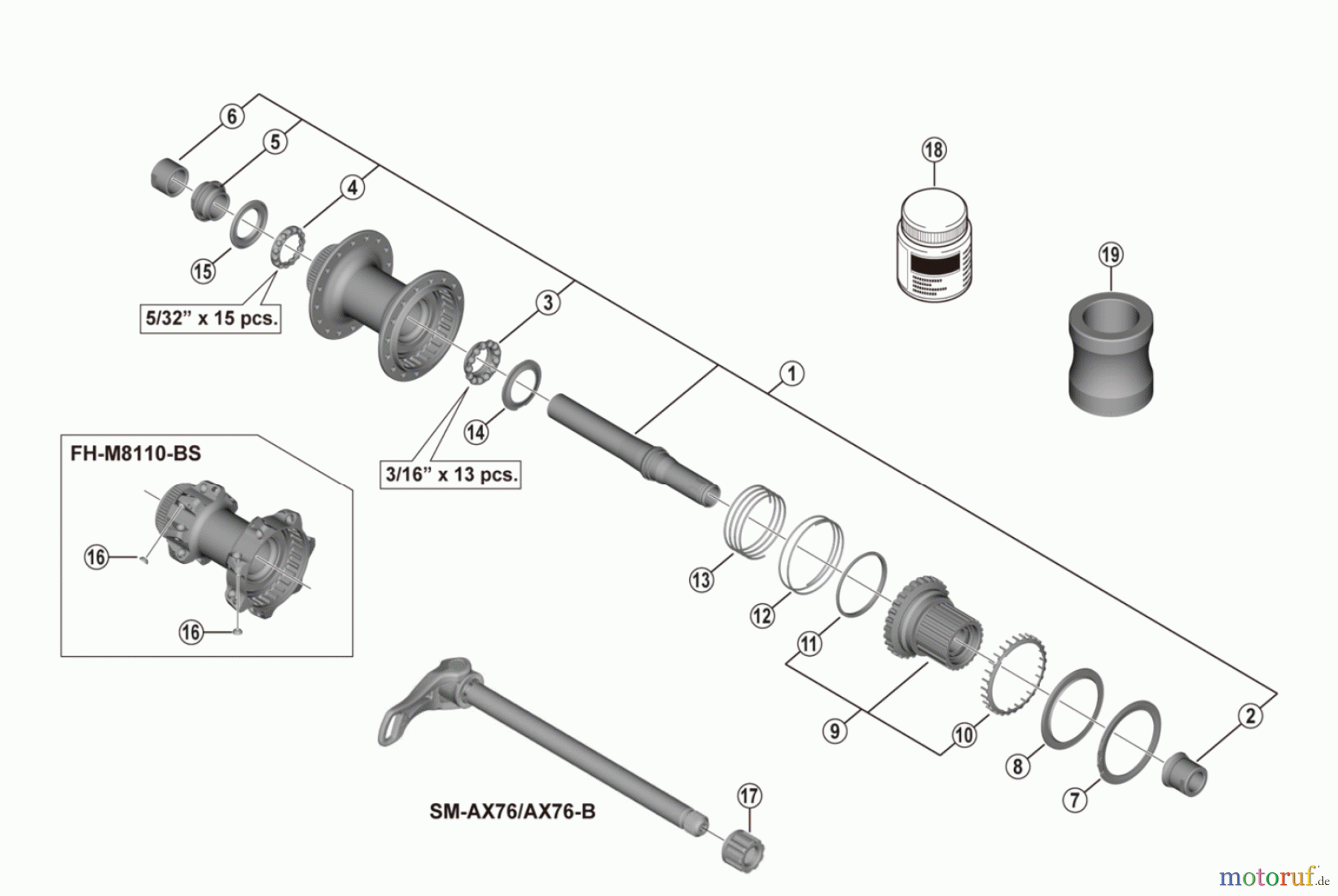 Shimano FH Free Hub - Freilaufnabe FH-M8110, FH-M8110-B, FH-M8110-BS DEORE XT Freehub (12-speed)