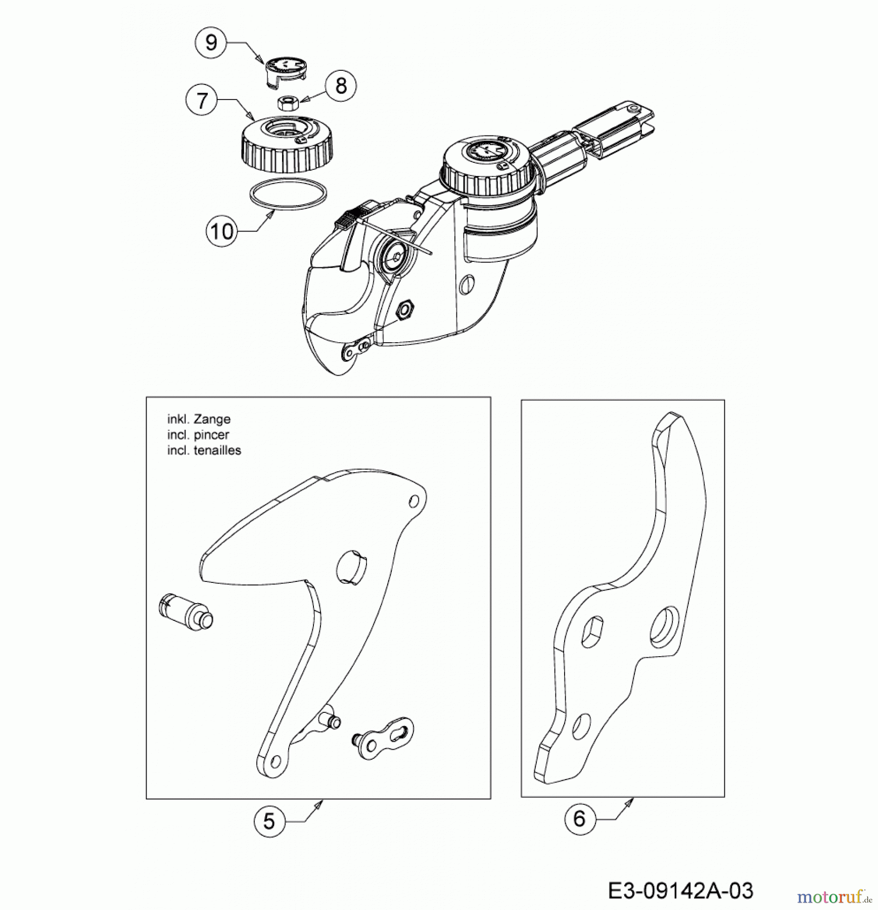 Wolf-Garten Astscheren (Zweischneidig) PDC RR 400 T 73ACA002650 (2015) HANDRAD, REPARATURSATZ MESSER