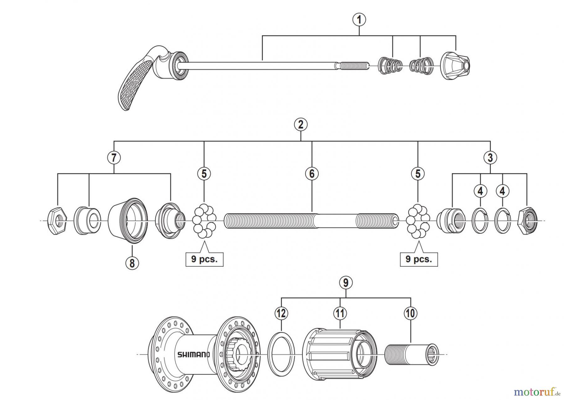 Shimano FH Free Hub - Freilaufnabe FH-RM70 Freehub (8/9/10-Speed)