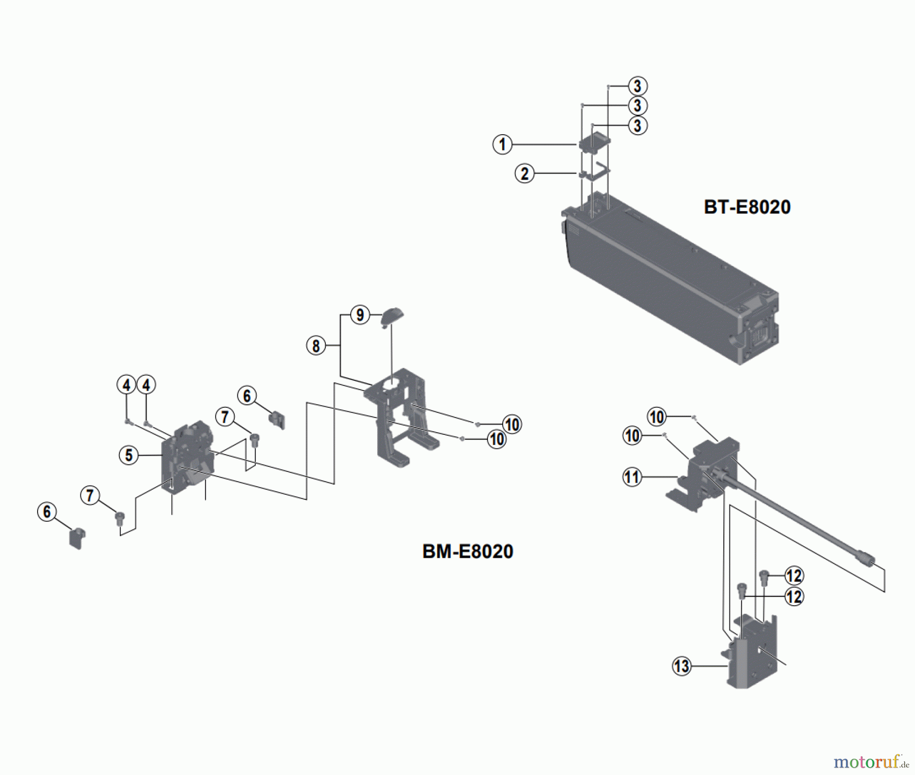 Shimano SM Smallparts - Kleinteile, RT, BT, BB, CD BT-E8020 Battery / Battery Mount