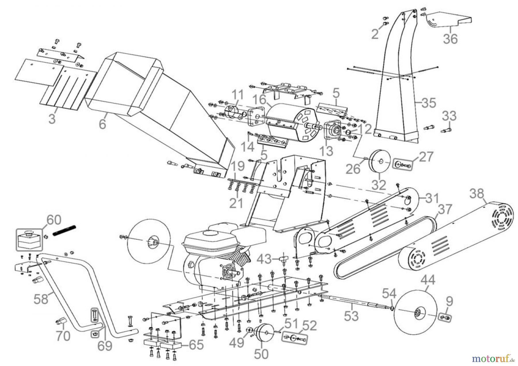  Güde Gartentechnik Häcksler Benzin-Häcksler Gartenhäcksler GH 5.6-50 Art.-Nr.: 94407 Ersatzteileversion FSL94407-01 Seite 1
