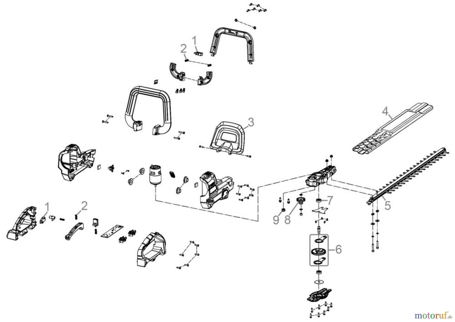 Güde Gartentechnik Heckenscheren Akku-Heckenscheren Akku Heckenschere HS 36-302-30 Art.-Nr.: 58572 Ersatzteileversion FSL58572-01