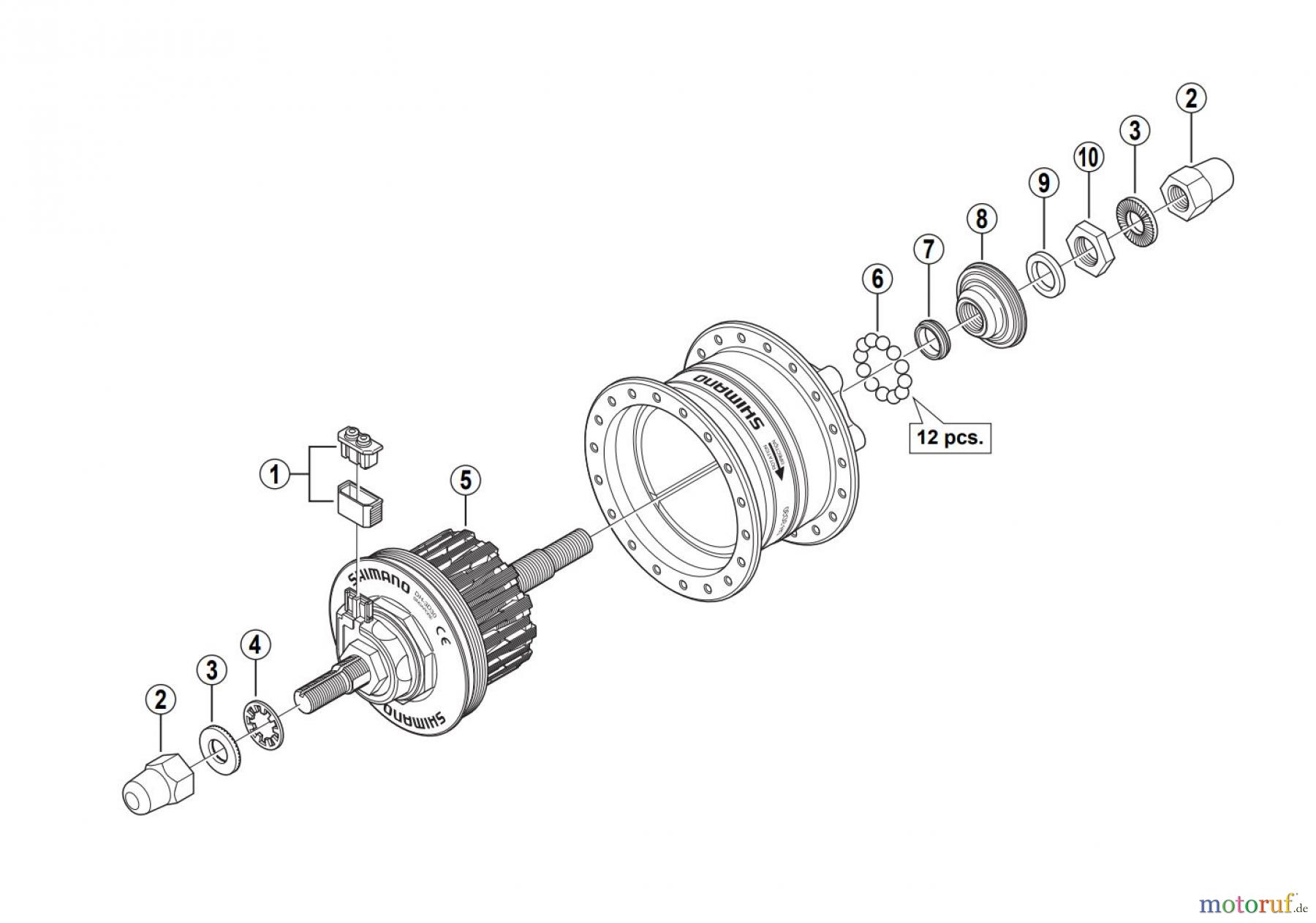 Shimano DH Dynamo Hub - Nabendynamo DH-3D30-NT (-2601A) Hub Dynamo