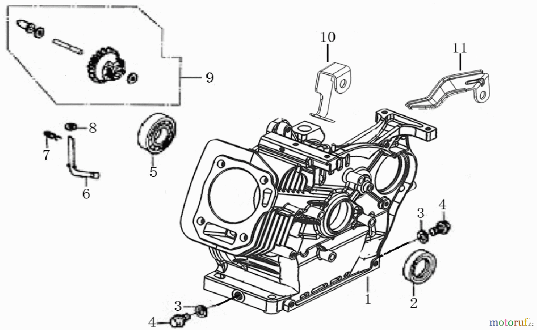 LONCIN Motoren Schneefräsen Motor LC165FDS, 170FDS Kurbelgehäuse